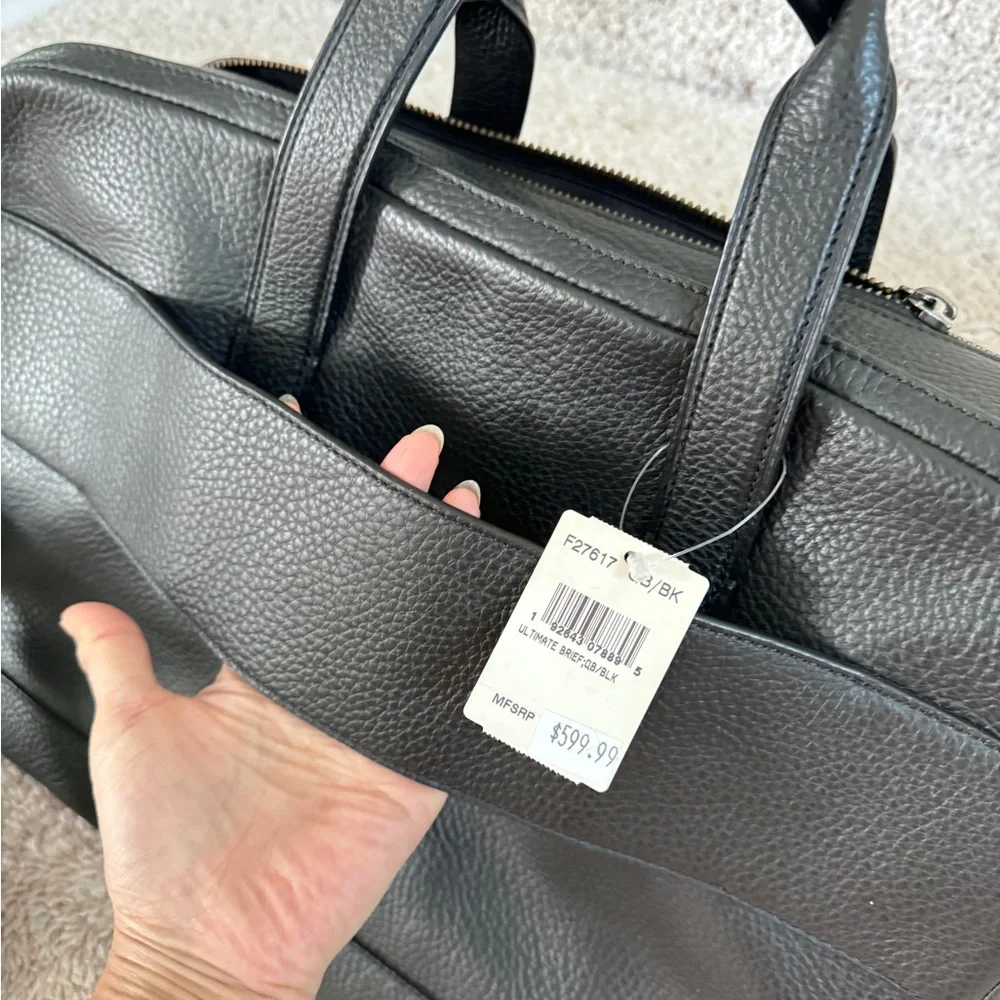 NWT Coach Hamilton Leather Briefcase Men's Business Bag Genuine Black F27617